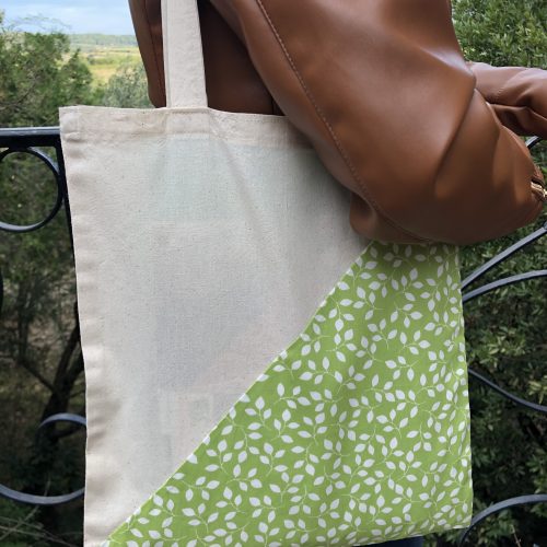 tote bag motif feuillage