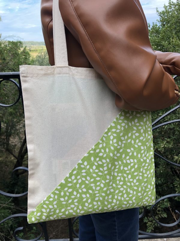 tote bag motif feuillage