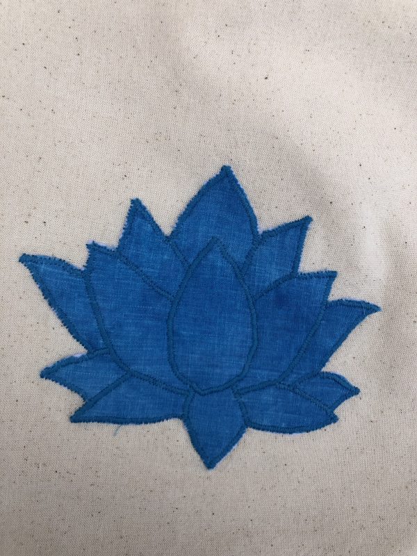 tote bag lotus bleu doublé