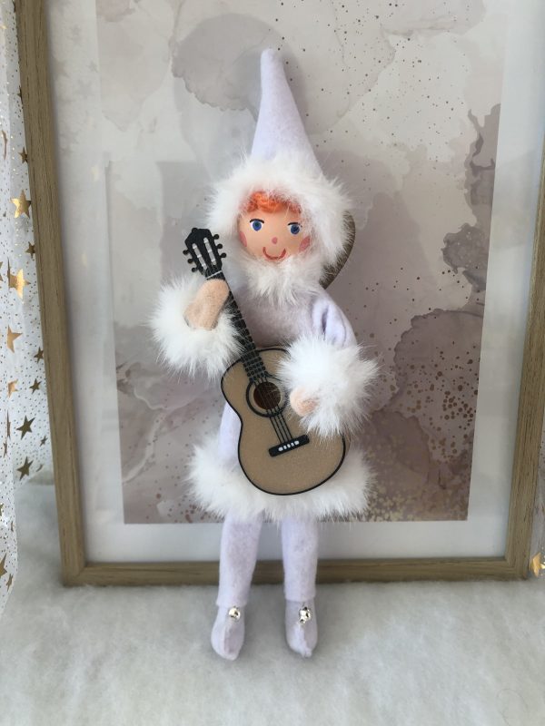 Lutin blanc articulé avec guitare