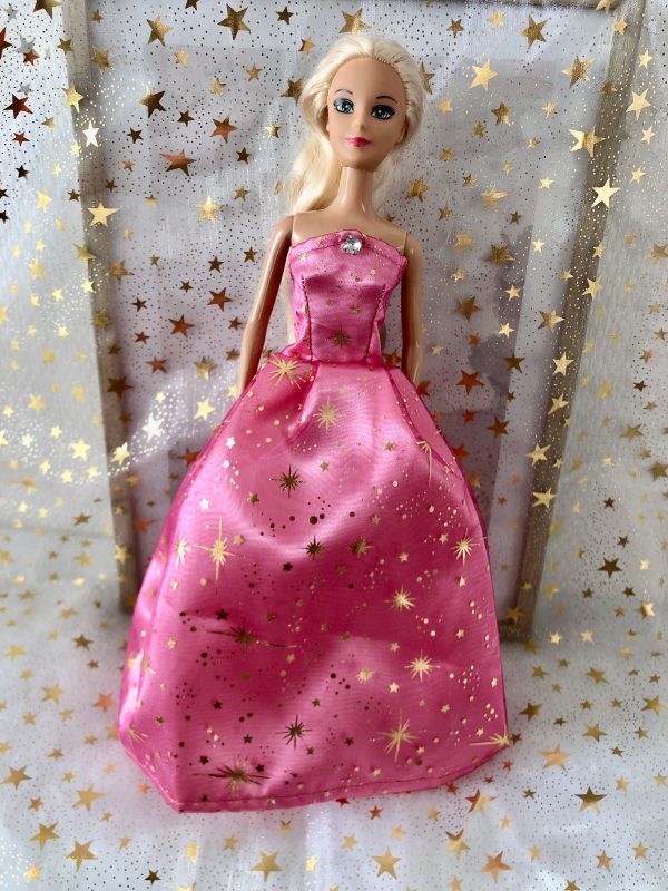 robe princesse Noël rose étoiles